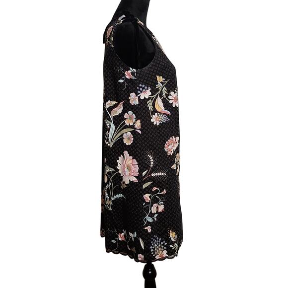 MAEVE Black Floral One Shoulder Shift Dress, Size 6 - Picture 2 of 14